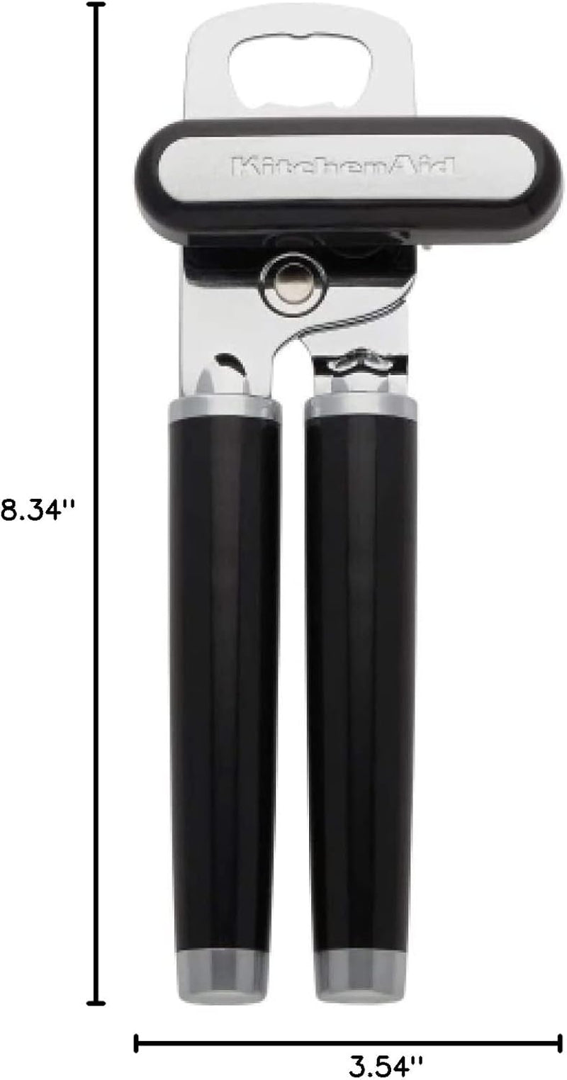 Kitchenaid Classic Multifunction Can and Bottle Opener - Effortless Use with Razor Sharp Stainless Steel and Ergonomic Soft Grip Handles in Sleek Black