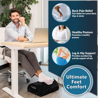 Memory Foam Under-Desk Footrest – Adjustable Office & Gaming Chair Comfort Cushion