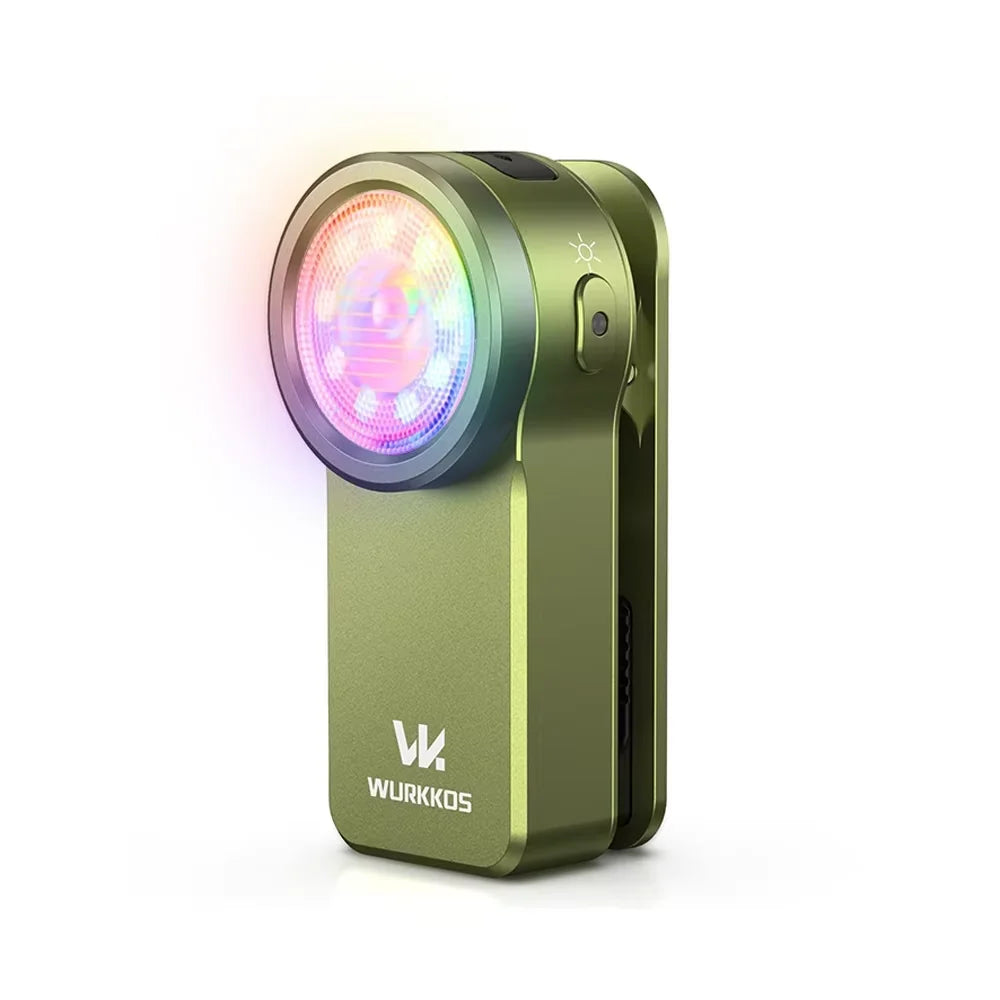 Compact RGB Mini Clip Light - 680LM USB Rechargeable Pocket Flashlight with Magnetic Base