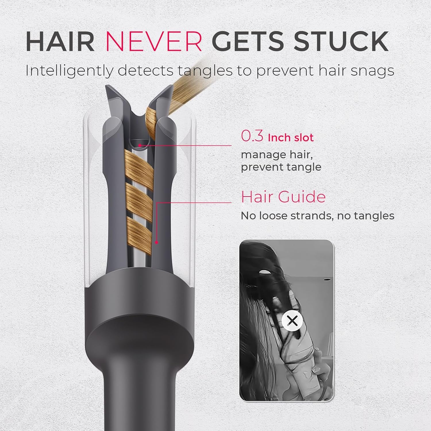 CURLPRO Automatic Rotating Curling Iron - Achieve Effortless Beach Waves with Portable, Dual Voltage Design & Ionic Technology - 1 Inch Ceramic Coating in Metallic Gray