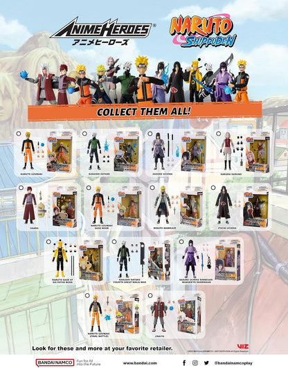 Bandai Anime Heroes Naruto Shippuden Sakura Haruno 6.5-Inch Figure — 20+ Points of Articulation, Switchable Hands, Premium Manga Packaging