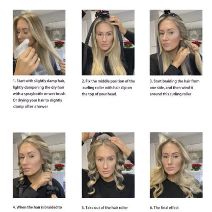 Silk Heatless Curling Rod Headband - Effortless Soft Curls While You Sleep!