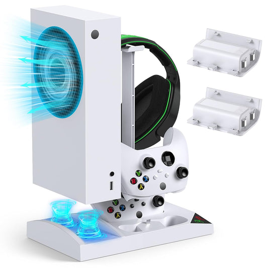 Xbox Series S Cooling & Charging Stand – Console Dock with Dual Controller Charger