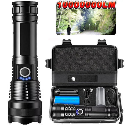 Ultra Bright Rechargeable LED Tactical Flashlight - Durable Aluminum Alloy with Zoom Feature for Camping and Fishing Adventures