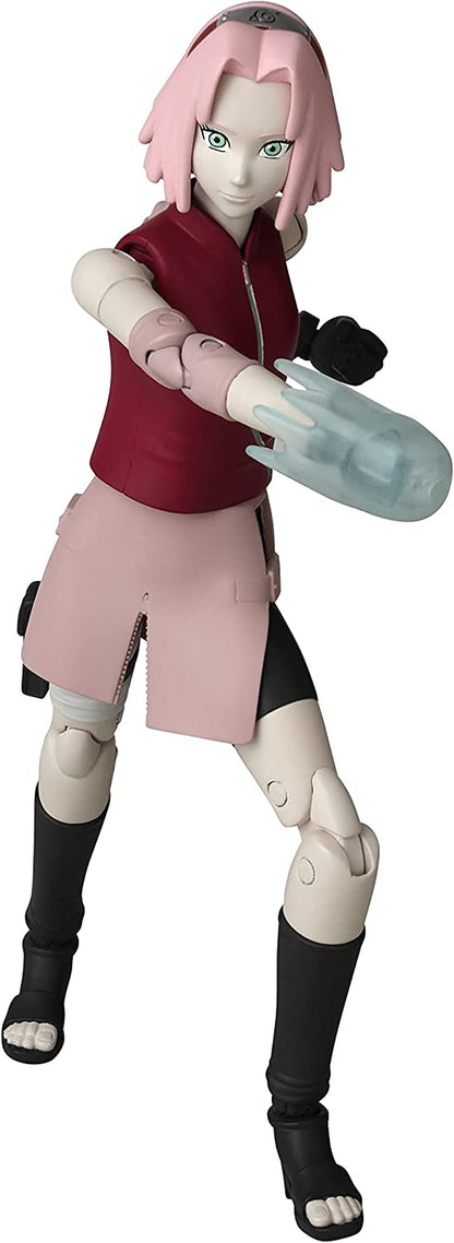 Bandai Anime Heroes Naruto Shippuden Sakura Haruno 6.5-Inch Figure — 20+ Points of Articulation, Switchable Hands, Premium Manga Packaging