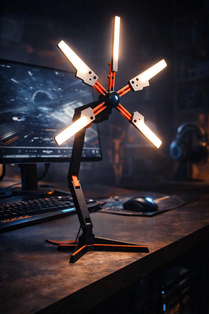 Futuristic LED Scanner Desk Lamp - Game-Inspired Sci-Fi Ambient Light for Your Space