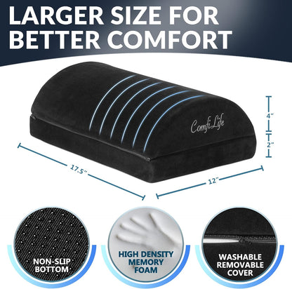 Memory Foam Under-Desk Footrest – Adjustable Office & Gaming Chair Comfort Cushion
