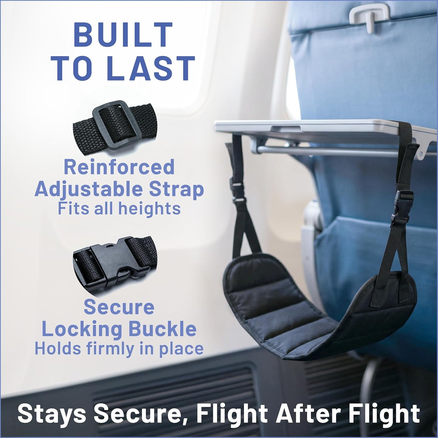 Ultimate Airplane Foot Hammock - Travel Comfort for Long Flights - Essential Plane Gadget