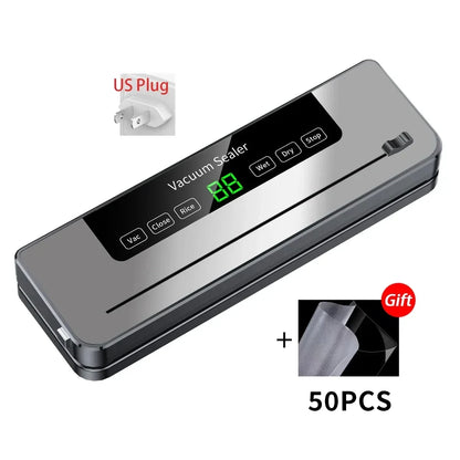 Premium Electric Vacuum Sealer with Built-In Cutter - Effortless Food Storage for Dry & Wet Items!