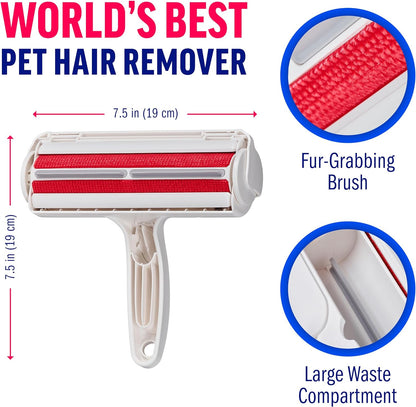 Ultimate Pet Hair Remover - Eco-Friendly Reusable Lint Roller for Furniture, Carpets, and Bedding - Perfect for Cat & Dog Owners (White)