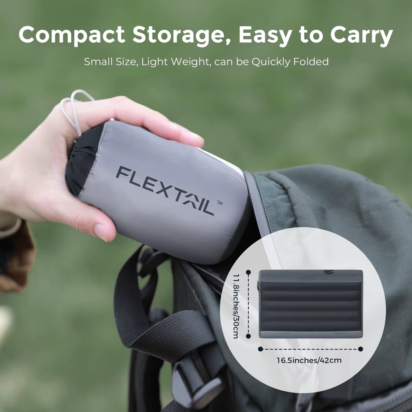FLEXTAIL Ergonomic Inflatable Camping Pillow - Lightweight, Washable, and Adjustable Height for Ultimate Comfort at Home and on the Go