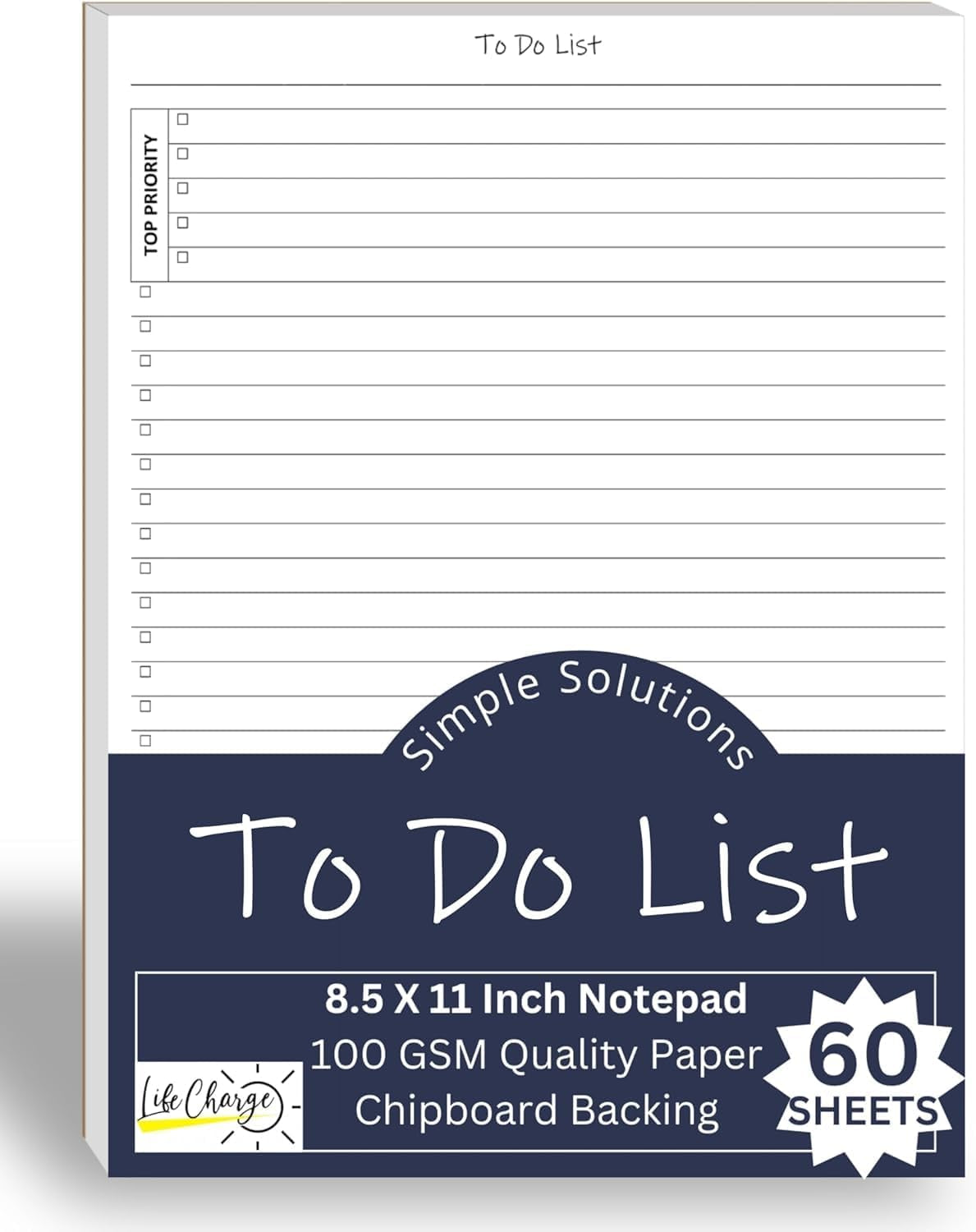 Daily To Do List Notepad — Priority Checklist Planner Pad, Task Organizer, 100 GSM, Multiple Sizes, Undated, Home & Office