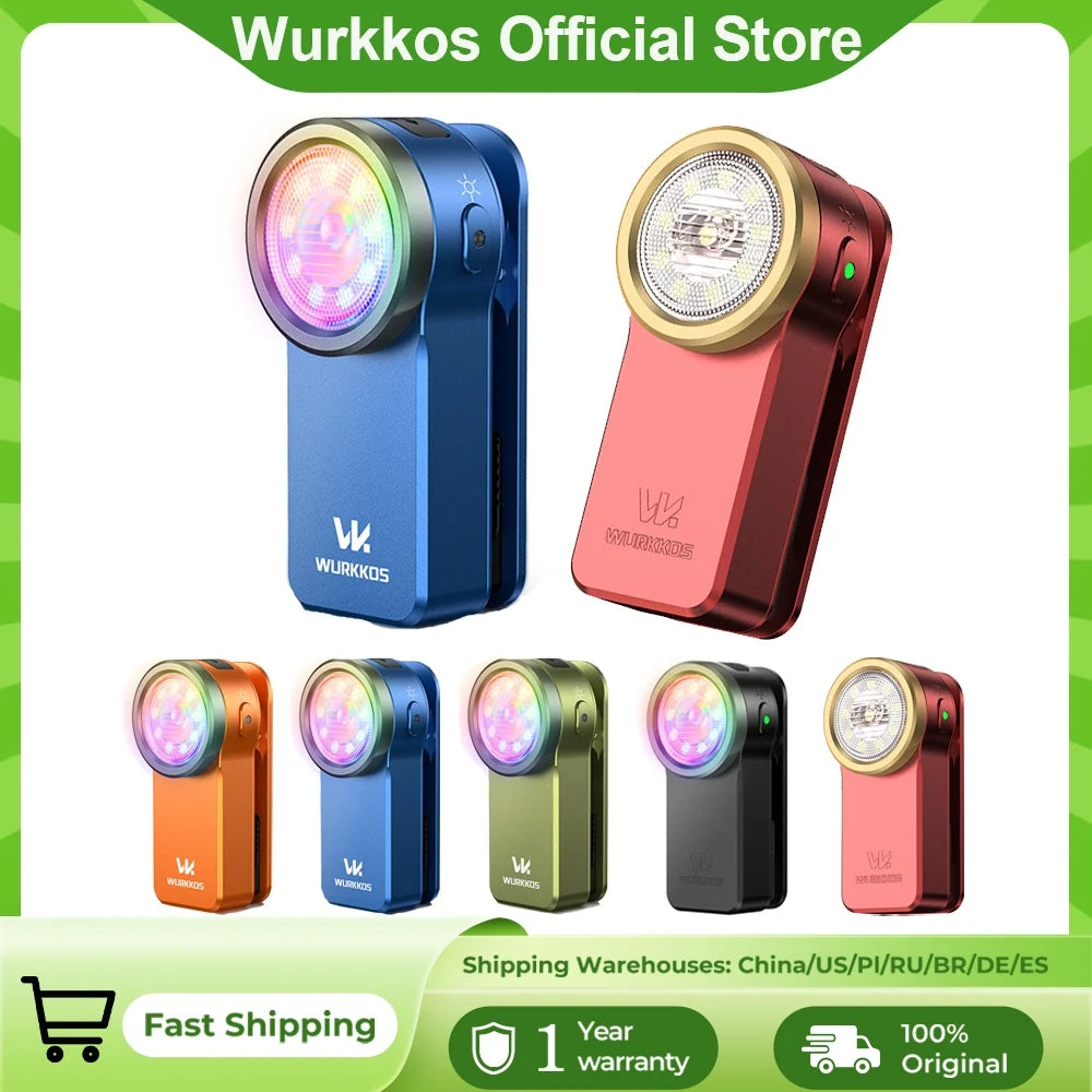 Compact RGB Mini Clip Light - 680LM USB Rechargeable Pocket Flashlight with Magnetic Base