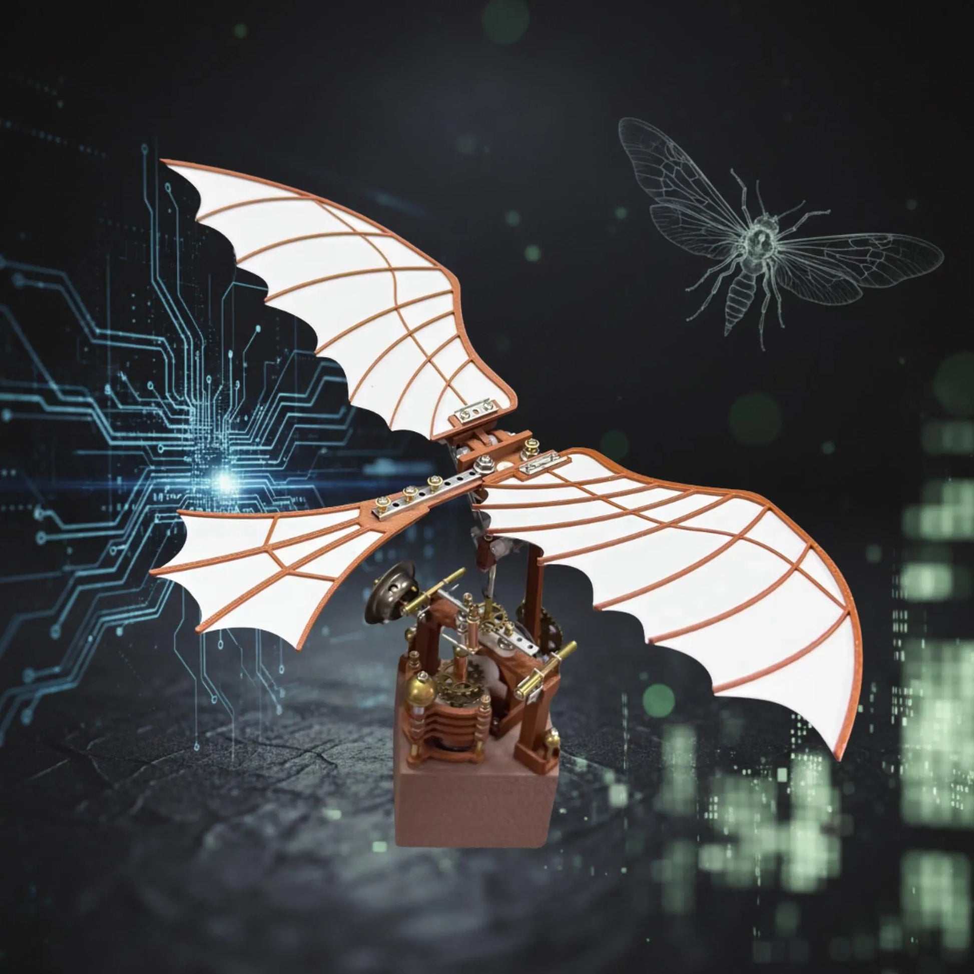 Da Vinci Flying Machine Music Box – DIY Mechanical Ornithopter Display Kit