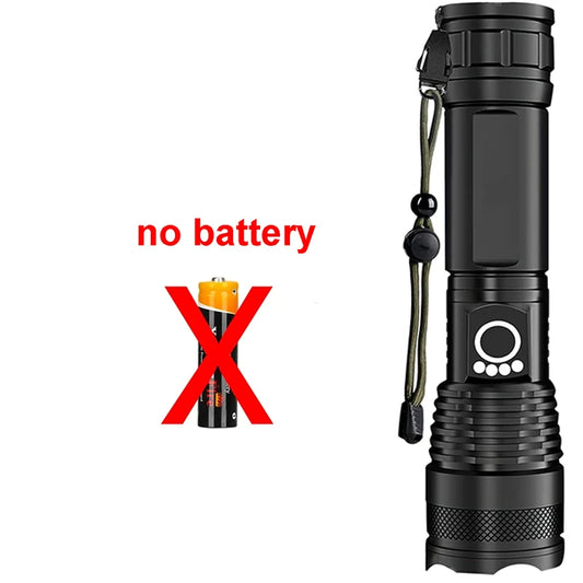 Ultra Bright Rechargeable LED Tactical Flashlight - Durable Aluminum Alloy with Zoom Feature for Camping and Fishing Adventures