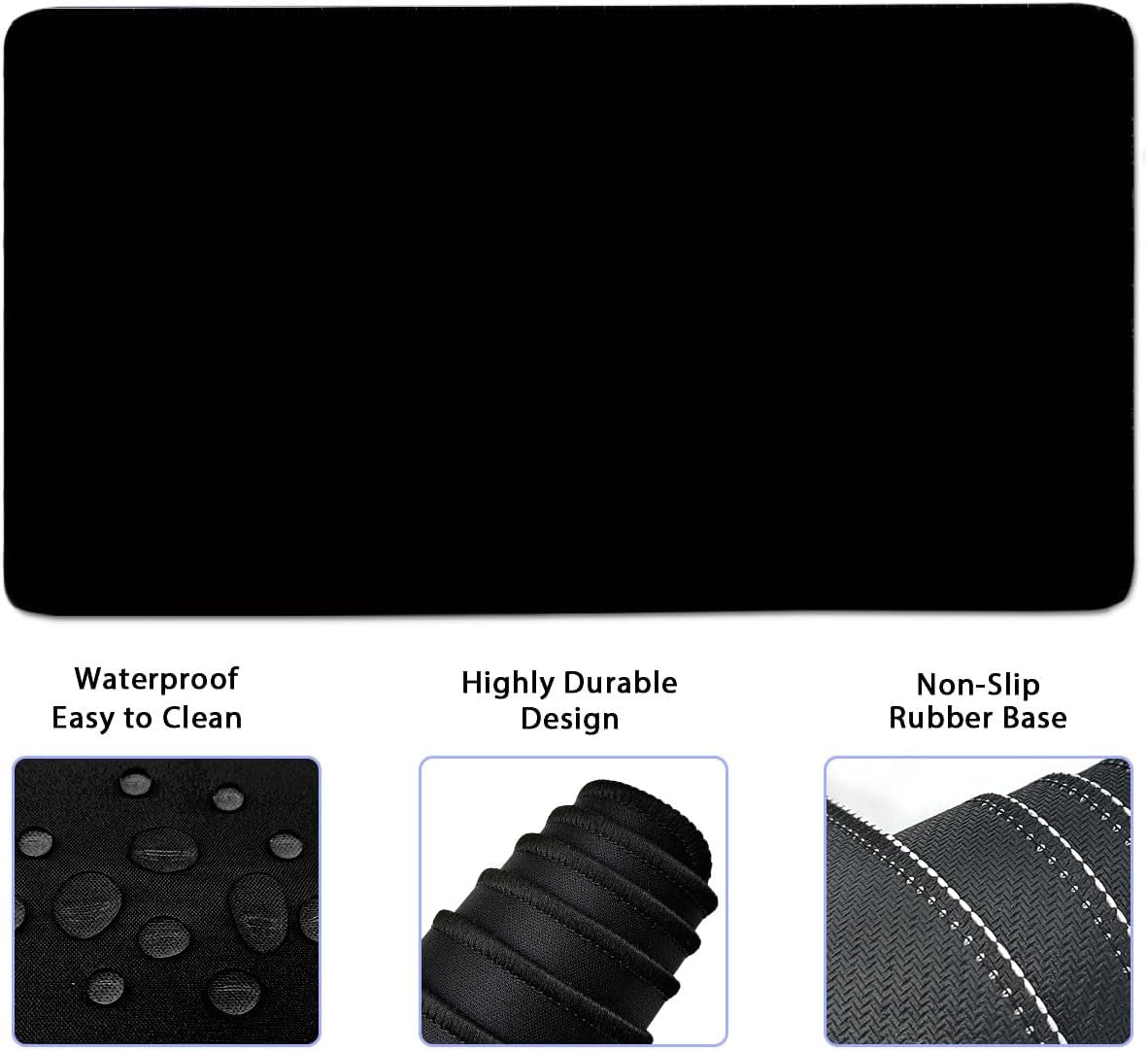 4-in-1 Memory Foam Keyboard Wrist Rest & Desk Mat Set — XL 35.4x15.7" Desk Pad, Keyboard Rest, Mouse Wrist Rest, Coaster, Non-Slip, Gaming & Office