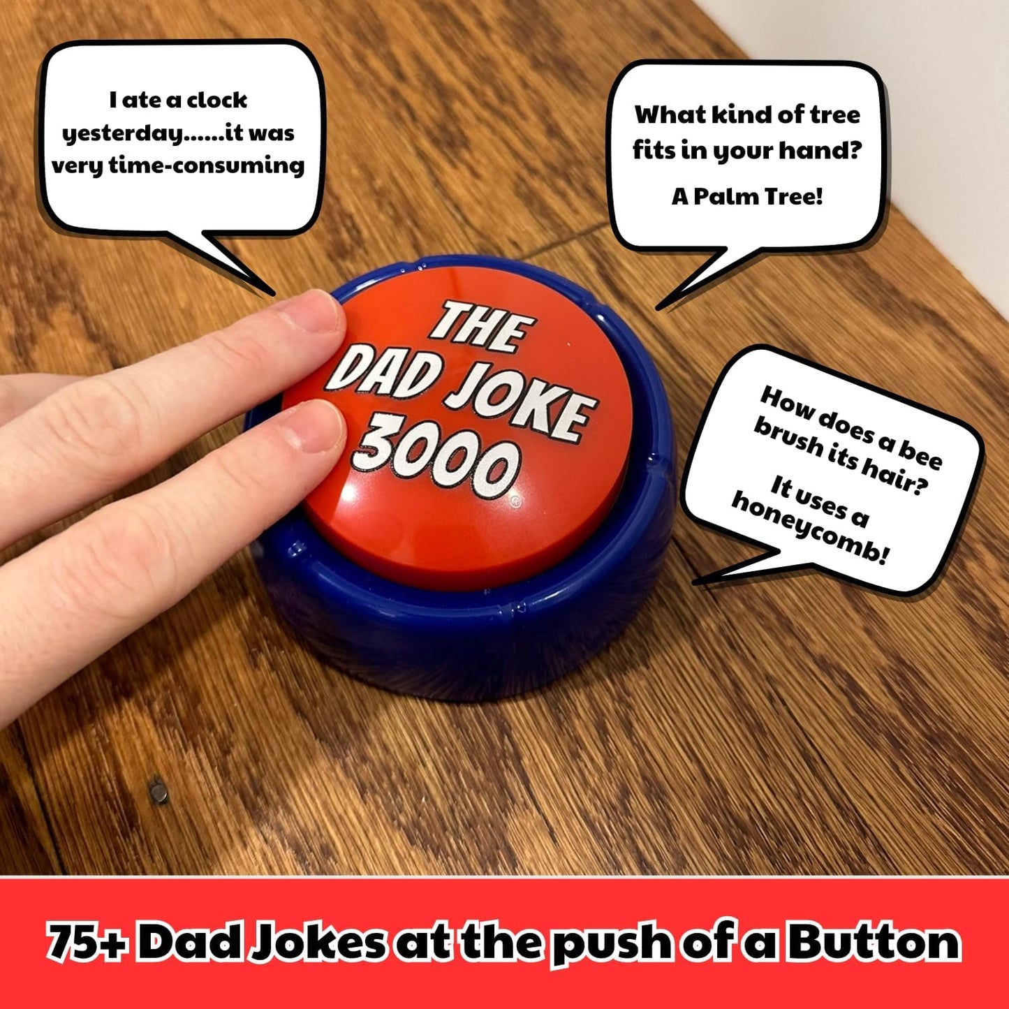 Dad Joke Button – Push-for-Laughs Talking Gag Gift for Dads, Offices & White Elephant