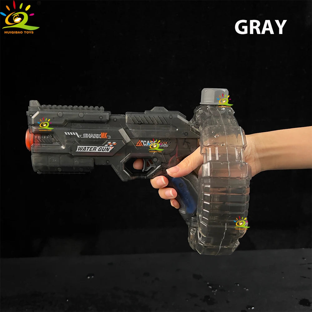 HUIQIBAO Ultimate Electric Water Gun - High-Capacity Automatic Water Pistol with LED Lights for Epic Summer Fun!