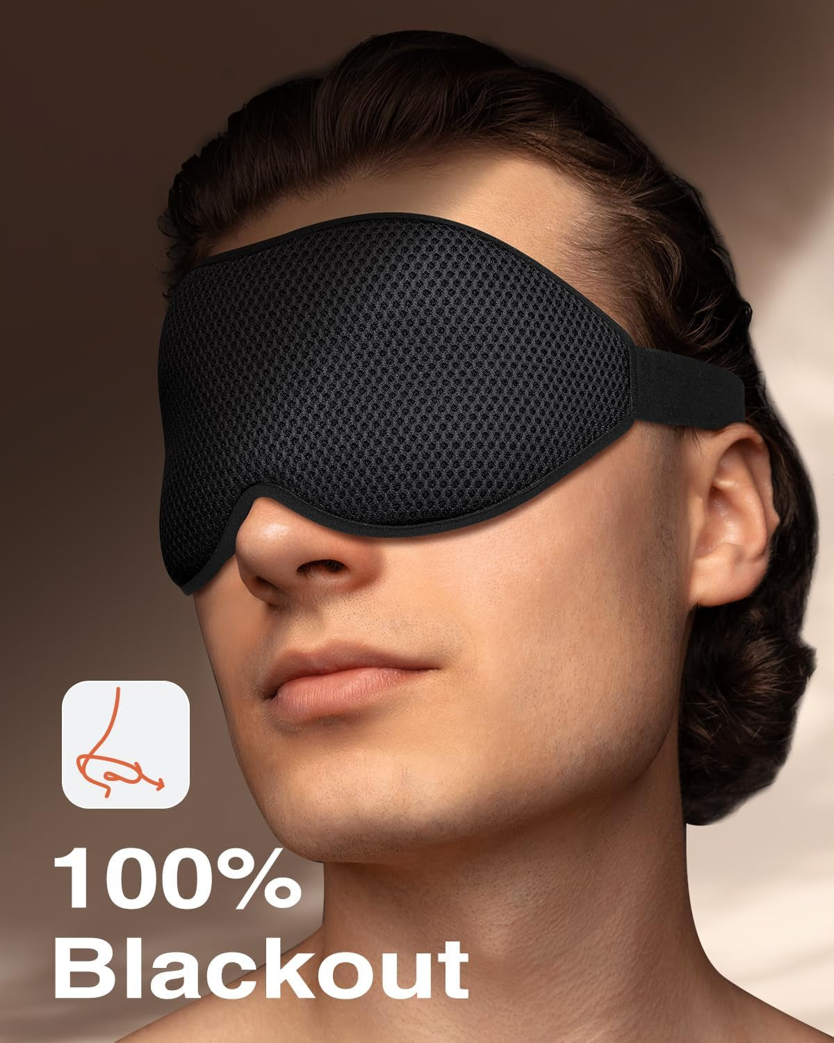 3D Blackout Sleep Mask – Soft Travel Eye Mask for Side Sleepers & Naps
