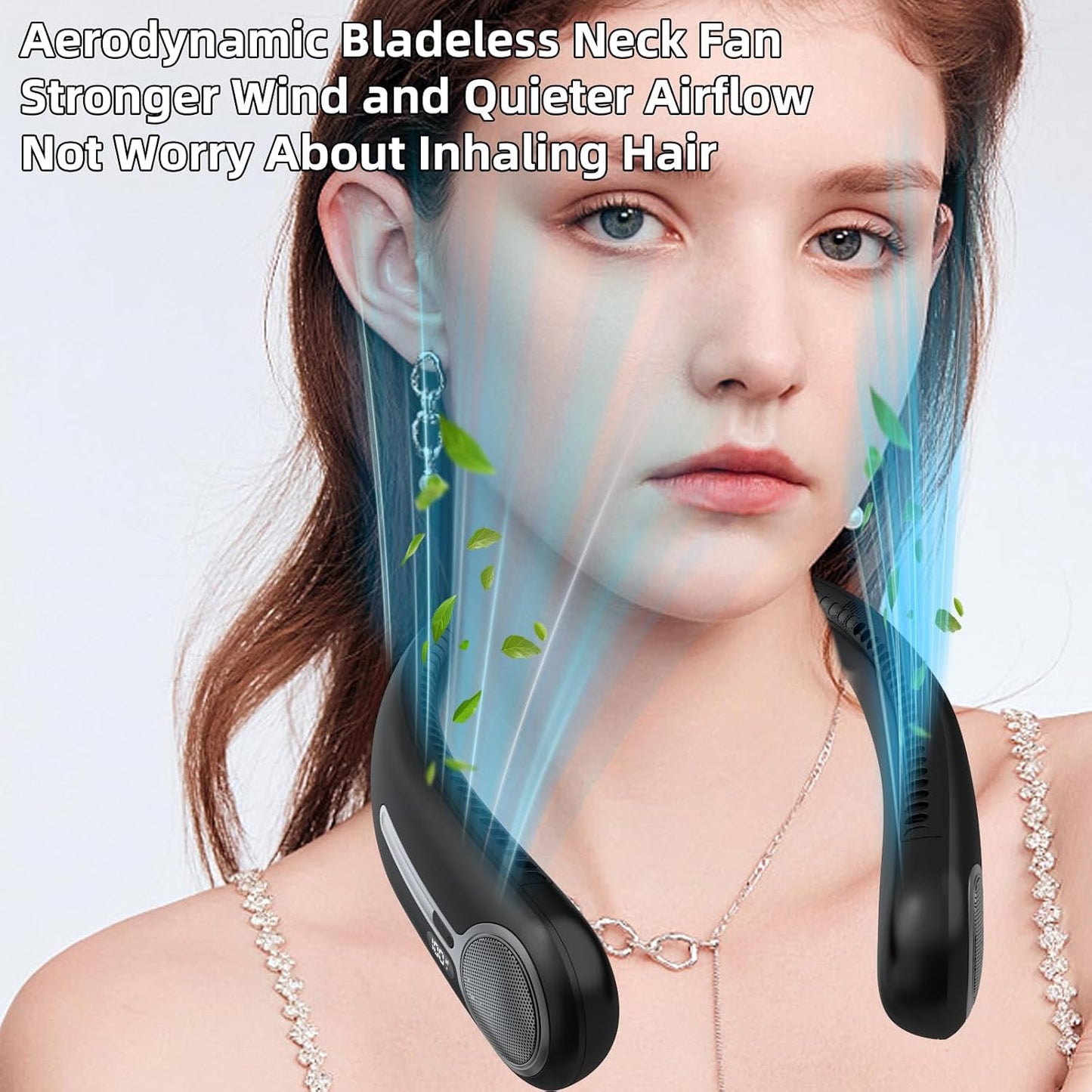 Rechargeable Neck Fan – Hands-Free Wearable Cooling Fan for Travel, Work & Summer