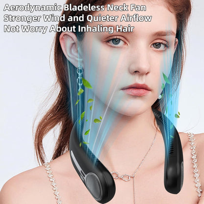 Rechargeable Neck Fan – Hands-Free Wearable Cooling Fan for Travel, Work & Summer