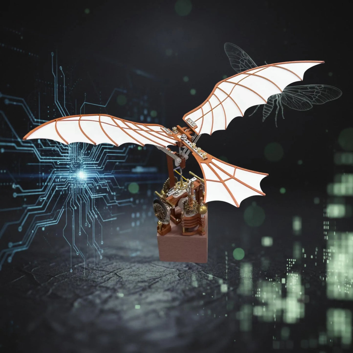 Da Vinci Flying Machine Music Box – DIY Mechanical Ornithopter Display Kit