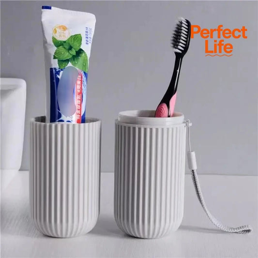 Travel Toiletries Organizer - 1 or 2 Pcs Toothbrush Holder & Storage Cup for Camping and Home Use