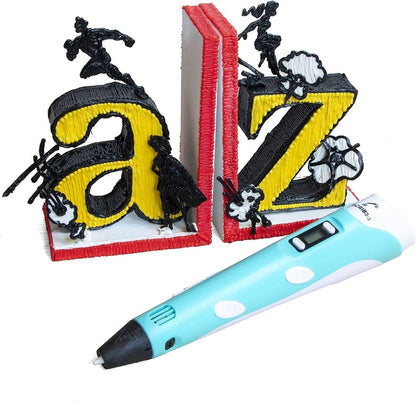 P1 3D Printing Pen Set - Complete Kit with Display, PLA Filament, Stencil Book, Project Guide, and Power Adapter