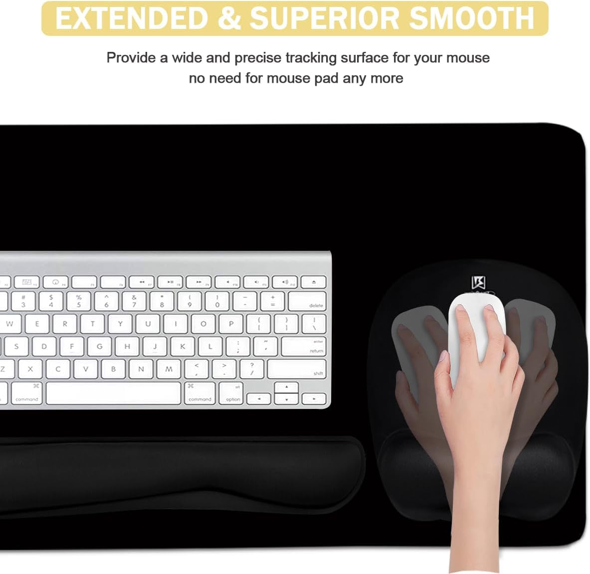 4-in-1 Memory Foam Keyboard Wrist Rest & Desk Mat Set — XL 35.4x15.7" Desk Pad, Keyboard Rest, Mouse Wrist Rest, Coaster, Non-Slip, Gaming & Office