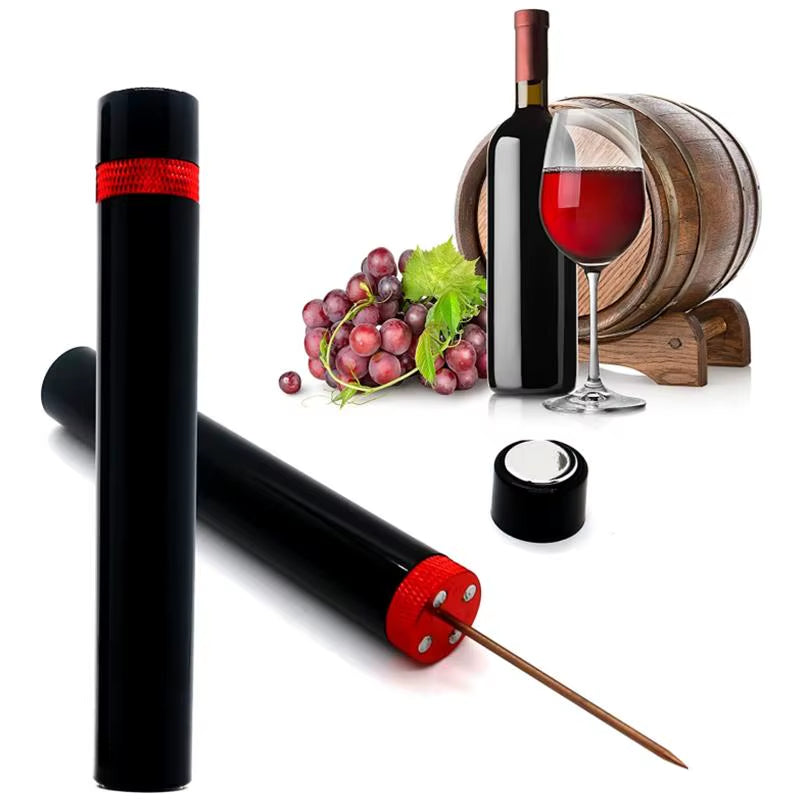 Portable Stainless Steel Air Pressure Wine Bottle Opener - Effortless Cork Remover for Home and Parties!