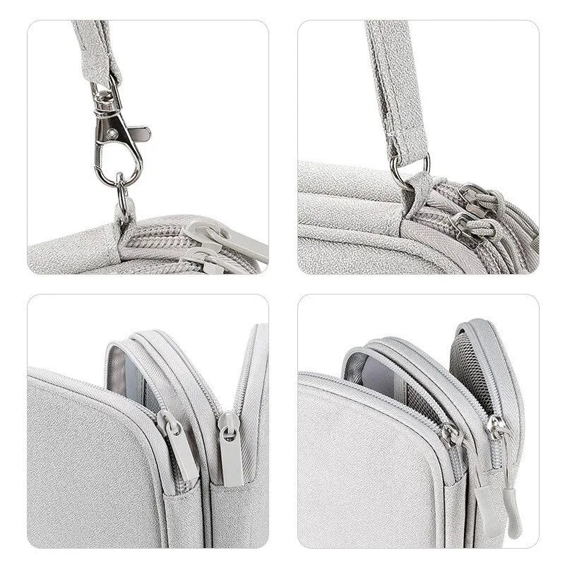 Stylish Portable Digital Storage Bag - USB Cable & Headset Organizer in Pink, Grey, Black, or Navy