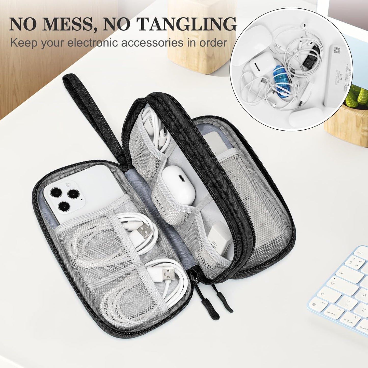 Travel Tech Organizer Pouch – Compact Cable & Charger Storage Bag
