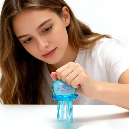 Explosive Crystal Jellyfish Squeeze Toy - Soft Rubber, Slow Rebound Decompression Fun for Kids!