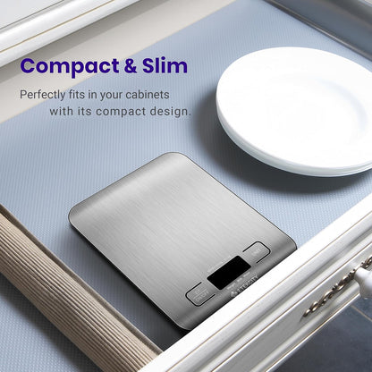 Digital Kitchen Scale – Compact Food Scale for Baking, Meal Prep & Cooking