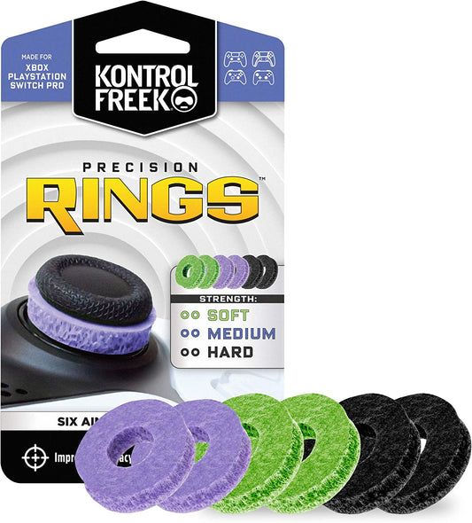 Precision Rings - Enhance Your Aim with Motion Control for PS4, PS5, Xbox One, XBX, Switch Pro & Scuf Controllers (Black/Purple/Green)