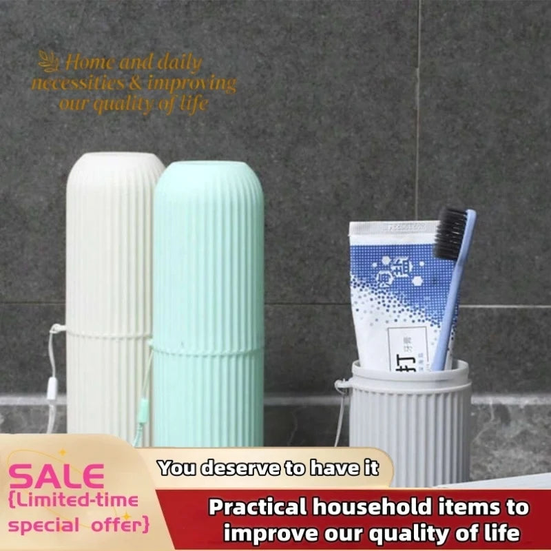 Travel Toiletries Organizer - 1 or 2 Pcs Toothbrush Holder & Storage Cup for Camping and Home Use