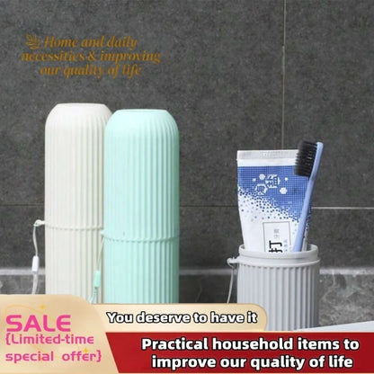 Travel Toiletries Organizer - 1 or 2 Pcs Toothbrush Holder & Storage Cup for Camping and Home Use