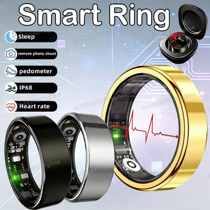2026 Smart Ring: Heart Rate, Blood Pressure, Sleep Monitoring & Motion Tracking - IP68 Waterproof Gift for Men & Women
