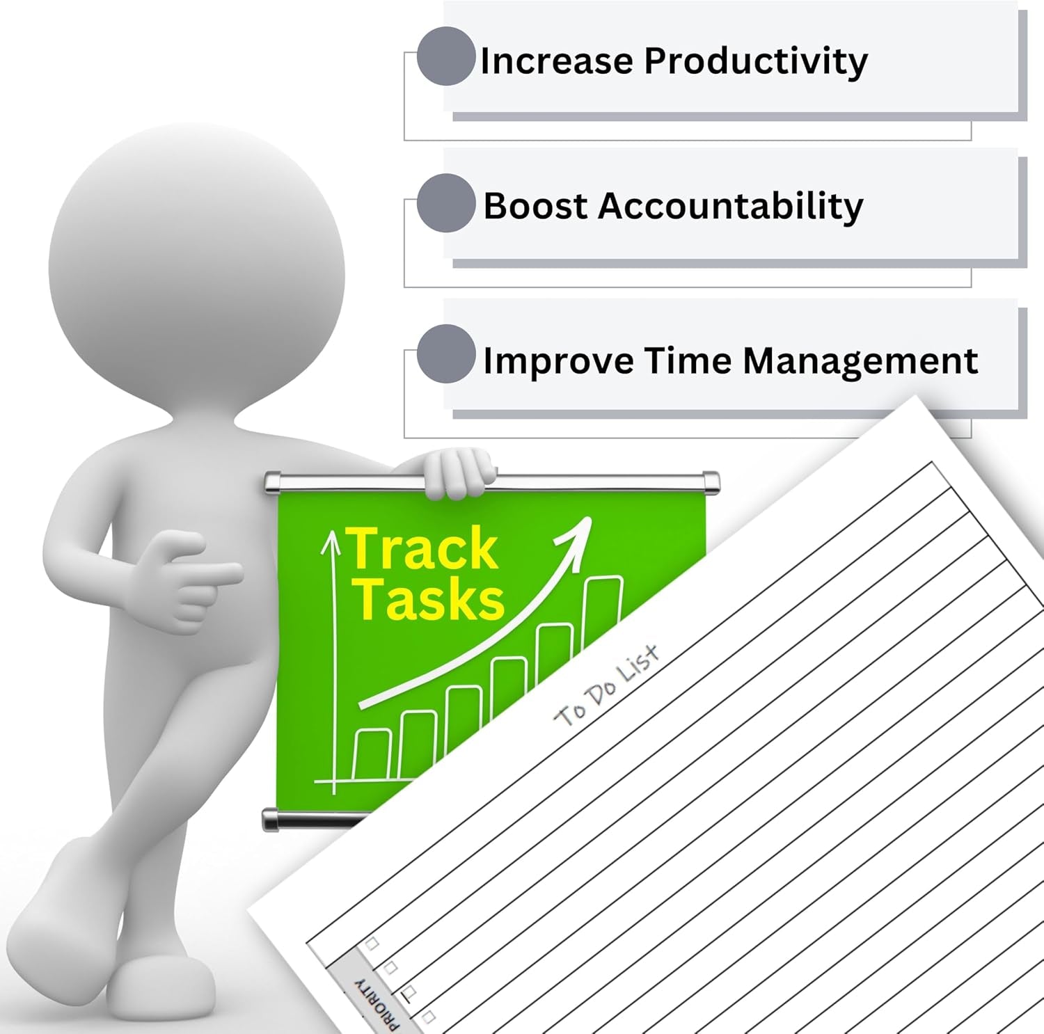 Daily To Do List Notepad — Priority Checklist Planner Pad, Task Organizer, 100 GSM, Multiple Sizes, Undated, Home & Office