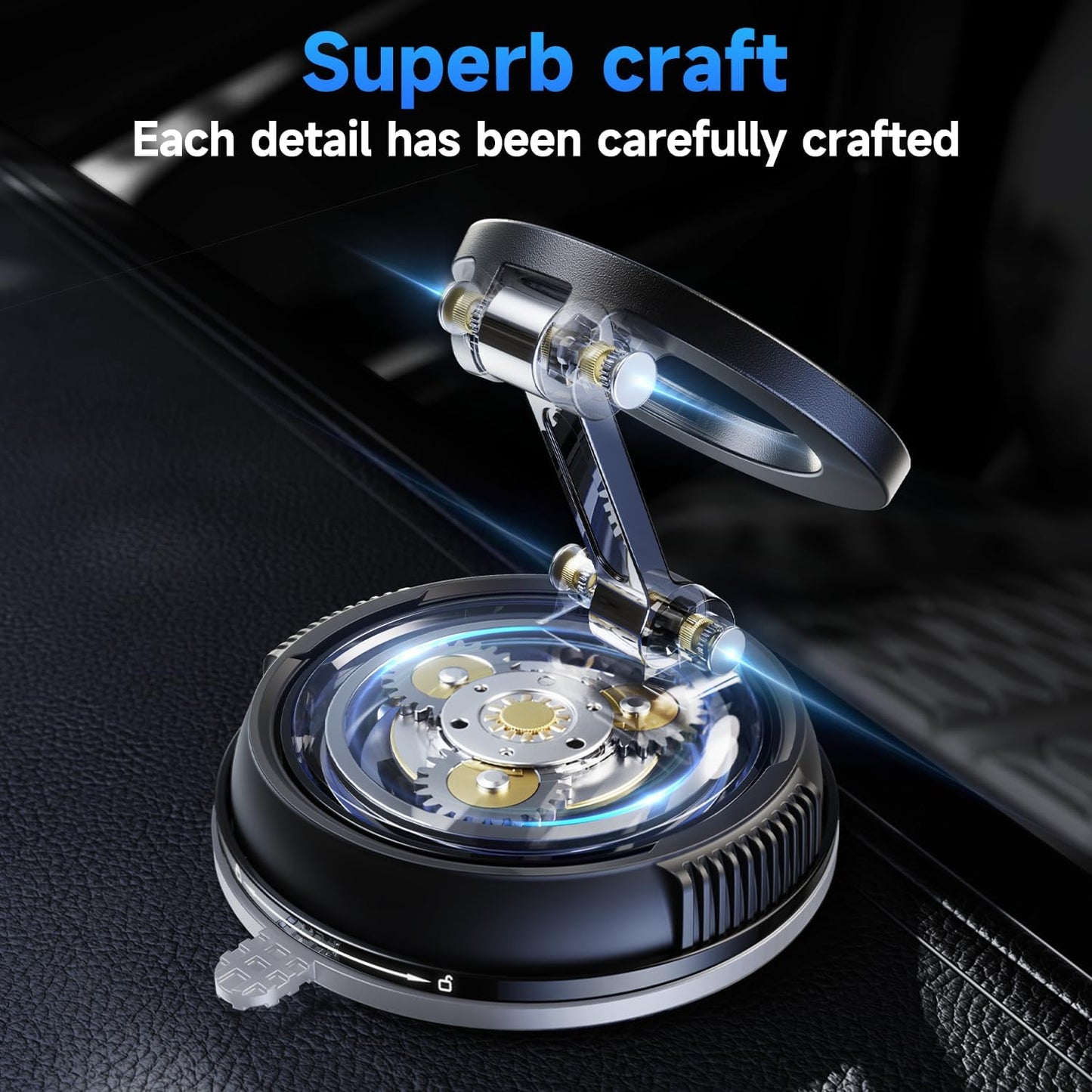 Magnetic Car Phone Holder – 360° Adjustable Suction Mount for GPS, Calls & Commutes