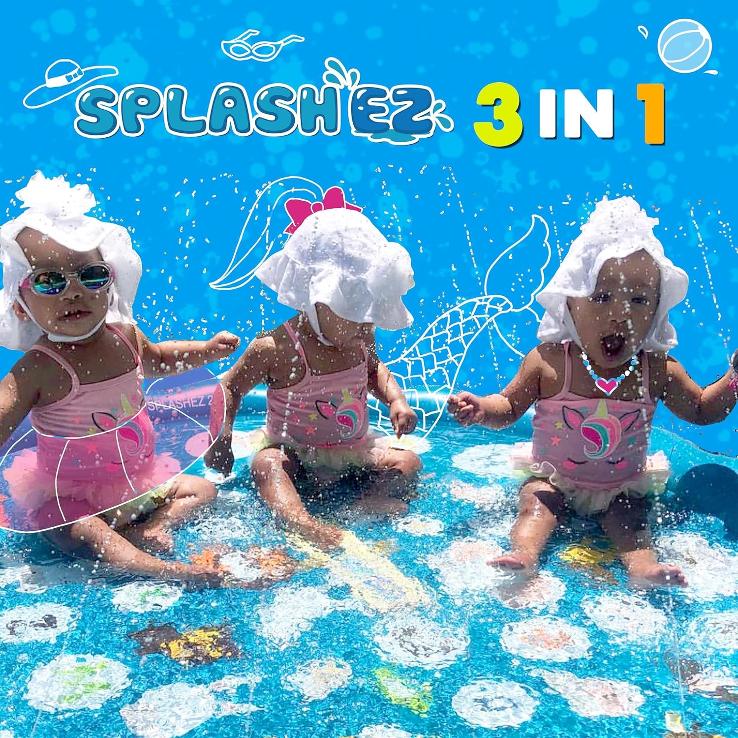 Backyard Splash Pad Sprinkler – 60-Inch Kids Water Play Mat