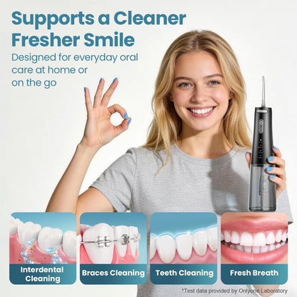 Cordless Water Flosser – Rechargeable Travel Dental Cleaner with 300ML Tank