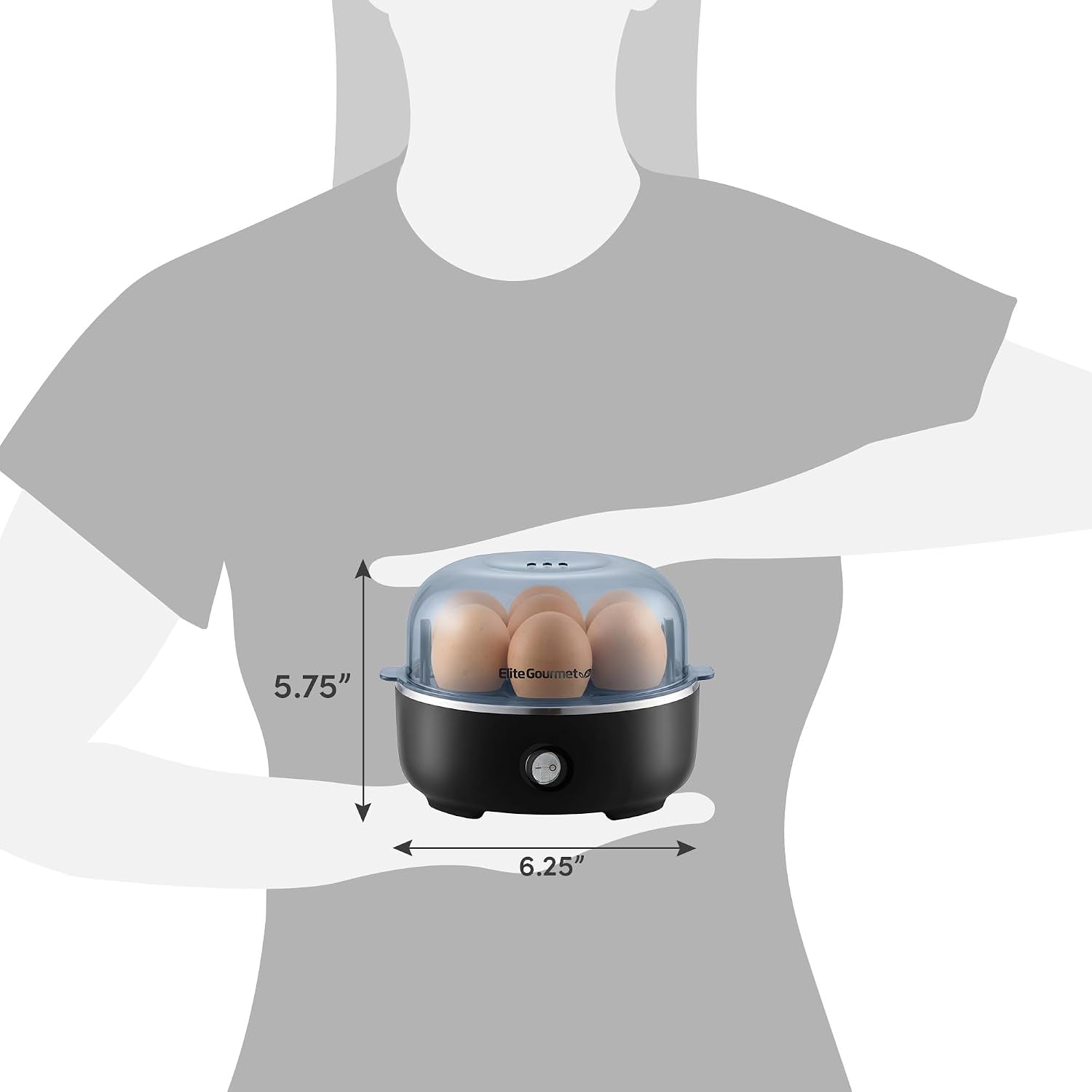 Easy Egg Cooker EGC115B - Perfectly Cook 7 Eggs to Soft, Medium, or Hard-Boiled with Auto Shut-Off & Measuring Cup - BPA Free, Classic Black