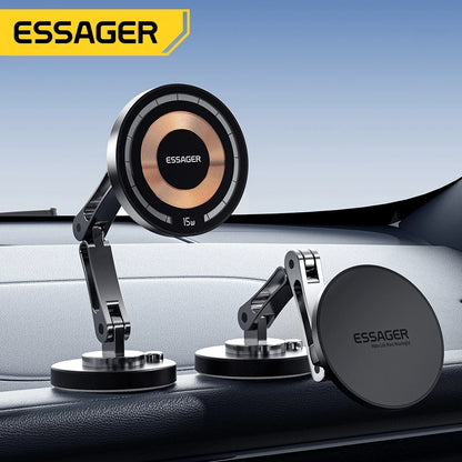 Essager 15W Magnetic Wireless Car Charger & Phone Holder for MagSafe iPhone 15/14/13 Pro Max - Fast Charging & Easy Mounting