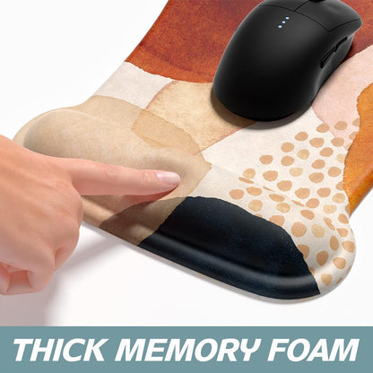 Abstract Art Mouse Pad & Keyboard Wrist Rest Set — Memory Foam Ergonomic Support, Non-Slip PU Base, Lycra Surface, PC Gaming & Office