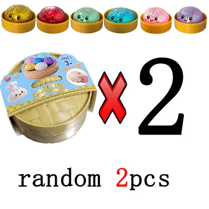 Glitter Dumpling Squishy Stress Relief Toy Set - 1 to 12 Pcs with Box for Sensory Fun