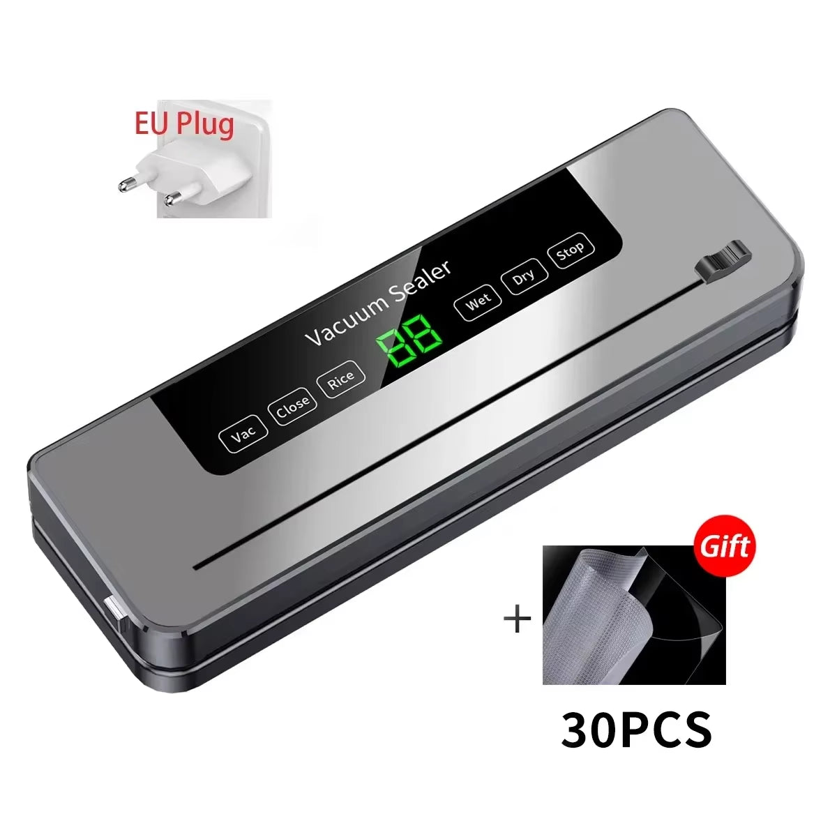 Premium Electric Vacuum Sealer with Built-In Cutter - Effortless Food Storage for Dry & Wet Items!