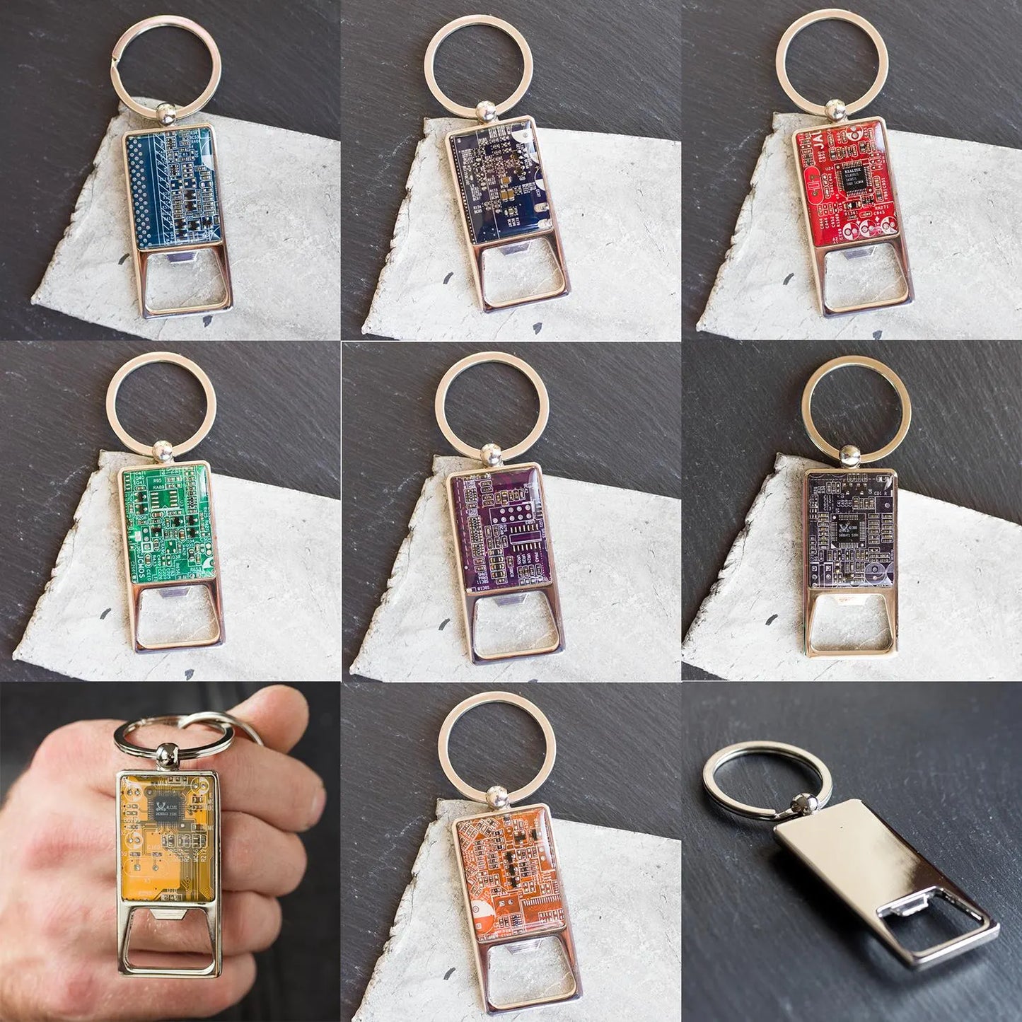 Custom Circuit Board Bottle Opener Keychain - Perfect Groomsmen Gift for Him