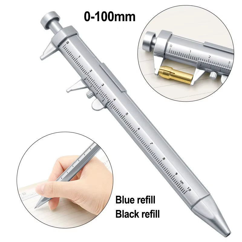Multifunctional Caliper Pen - 0.5mm Ballpoint & Gel Ink Creative Stationery