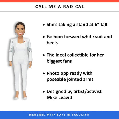 Alexandria Ocasio-Cortez Real Life Political Action Figure: US Female Representative AOC Collectible Figurine Perfect for Collectors, Gag Gift, Funny Idea & Souvenirs